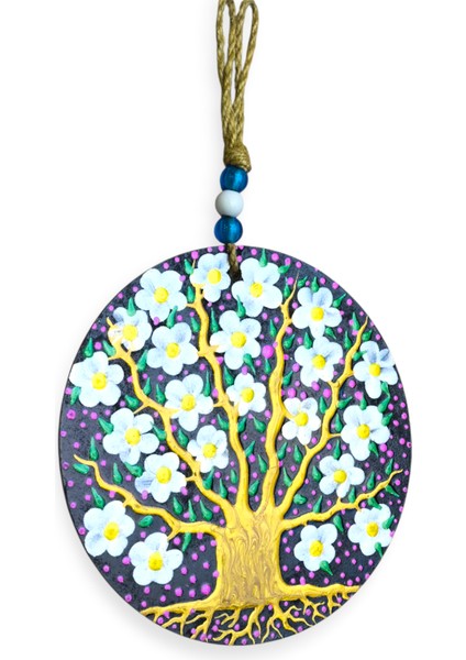 Şans ve Koruma Getiren El Boyaması Ahşap Nazarlık – 20 cm Çapında-Model-7 fırsatları