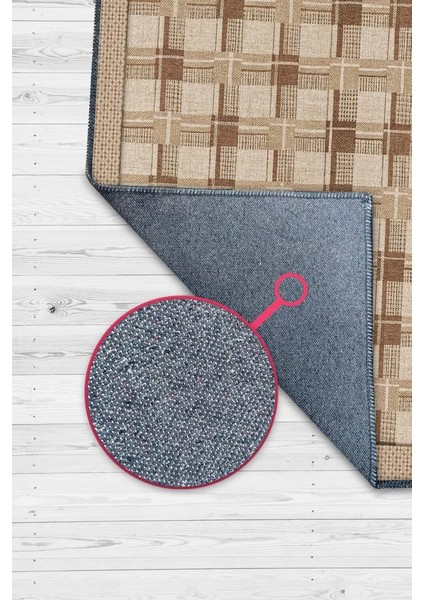 Ekose Desenli Hasır Renkli Oturma Odası Halısı, Iskoç Etnik Desenli Salon Halısı, Fındık Renkli Yıkanabilir Kareli Halı fiyatları