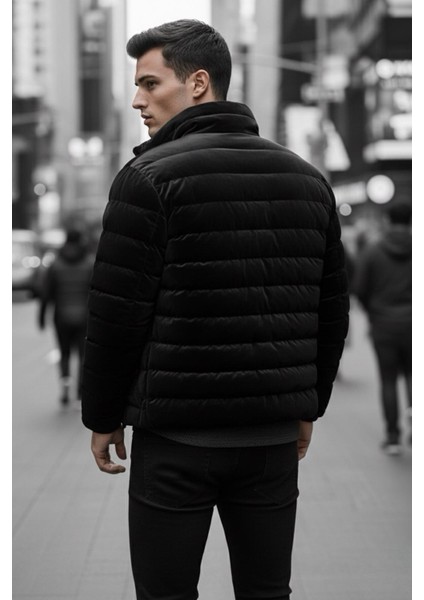 Burnyy Parlak Nova Kumaş Dik Yaka Slim Fit Şişme Erkek Mont fırsatları