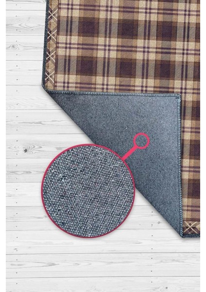 Yıkanabilir Dokuma Pamuk Tabanlı Kaymaz Tabanlı Salon Halısı, Rustik Damalı Halı, Ekose Halı fiyatları