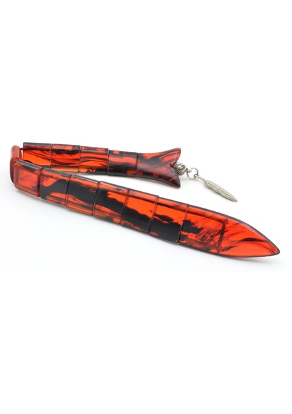 Usta Işi Balık Model Turuncu Siyah Sıkma Kehribar Tesbih 002