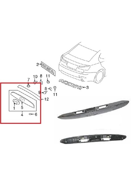 Arka Bagaj Plaka Üst Bakalit Accent Era 2006-