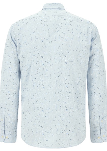 Uzun Kol Slim Fit Dar Kesim Spor Baskılı Keten Gömlek fiyatları