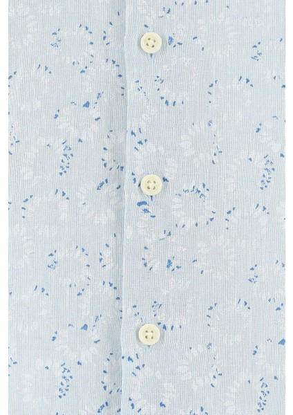 Uzun Kol Slim Fit Dar Kesim Spor Baskılı Keten Gömlek modelleri