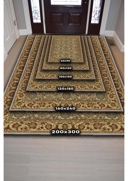 Damask Desenli Kalisk Oturma Odası Halısı, Makinede Yıkanabilir Çiçekli Madalyon Halı fırsatları