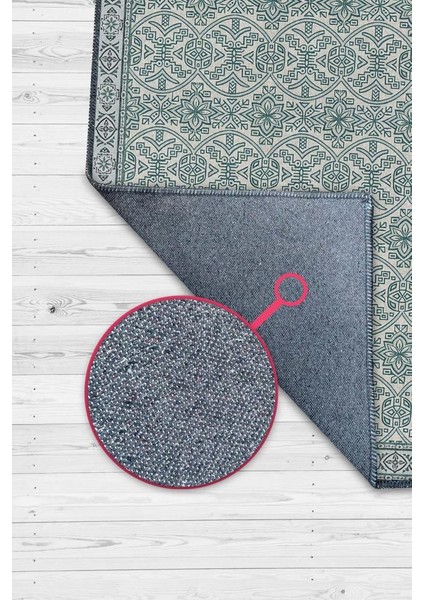 Min Yeşili Tonlu Mozaik Temalı Dekoratif Oturma Odası Halısı, Modern Salon Halısı, Makinede Yıkanabilir Halı fiyatları