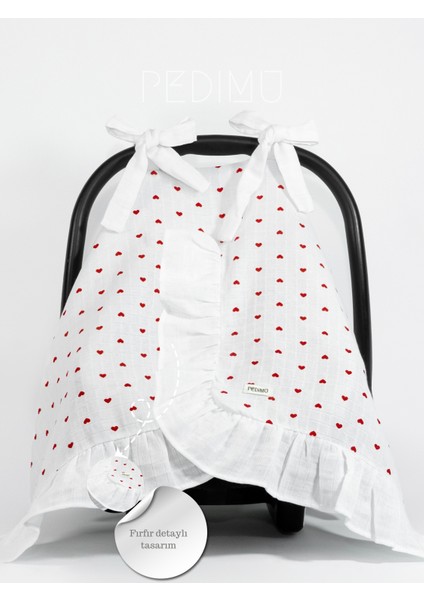 %100 Pamuk Fırfırlı Detaylı Müslin Puset Örtüsü – Nefes Alan Yumuşak Kumaş