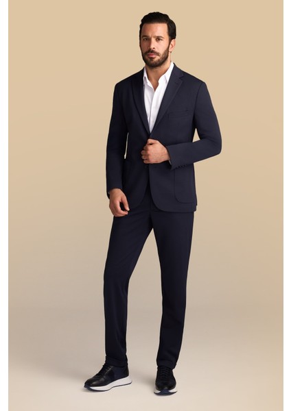 Super Slim Fit Ekstra Dar Kesim Beli Lastikli İpli Takım Elbise