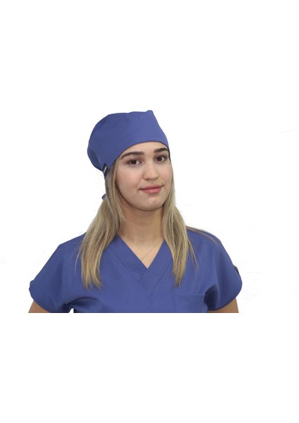 Unisex,indigo Mavi Doktor Hemşire Cerrahi Bonesi