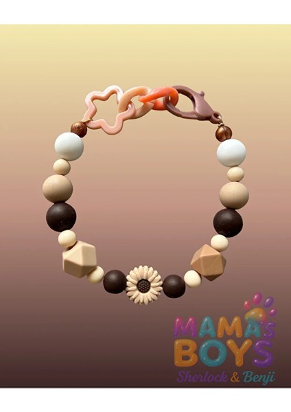 Kahverengi ve Çiçek Figürlü Tasarım Köpek Kolyesi/tasması