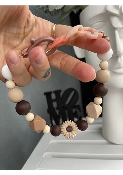 Kahverengi ve Çiçek Figürlü Tasarım Köpek Kolyesi/tasması fiyatları