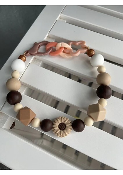 Kahverengi ve Çiçek Figürlü Tasarım Köpek Kolyesi/tasması modelleri