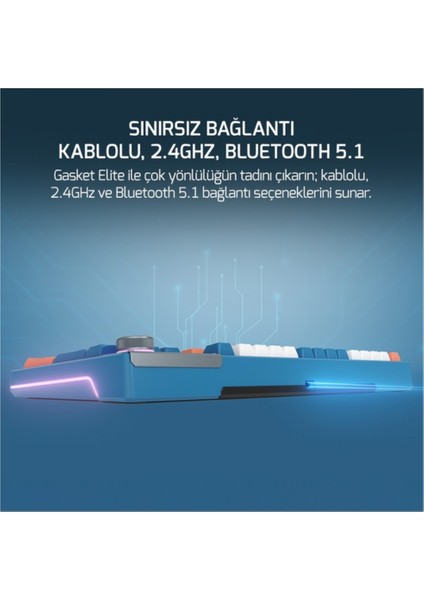 Gasket Elite x Rgb Wireless/bluetooth/kablolu Mekanik Hot-Swap Yağlı Switch Klavye