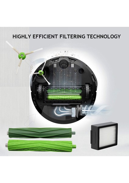 Set 3 Yan Fırça 3 Filtre Irobot Roomba I7 I7+ I7 Plus E5 E6 E7 Için (Yurt Dışından) modelleri