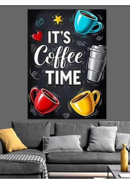 "kahve Zamanı" Renkli Poster Dekoratif Kanvas - Mdf Ahşap Tablo indirimleri
