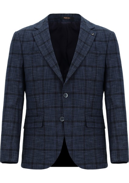 Slim Fit Dar Kesim Ekose Ceket