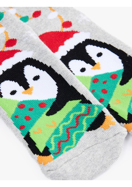 Penguen Desenli Yılbaşı Çorabı modelleri