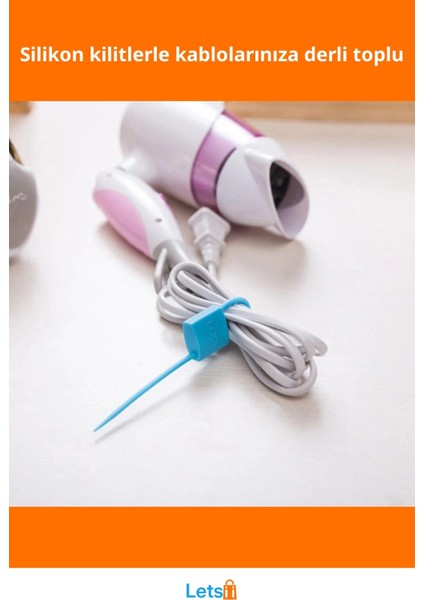 Kilit Şeklinde Esnek Dayanıklı Silikon Kablo ve Poşet Bağlama Aparatı 3'lü Set fiyatları