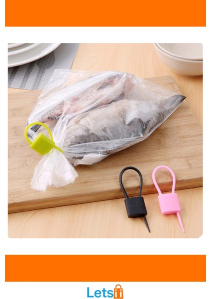 Kilit Şeklinde Esnek Dayanıklı Silikon Kablo ve Poşet Bağlama Aparatı 3'lü Set fırsatları