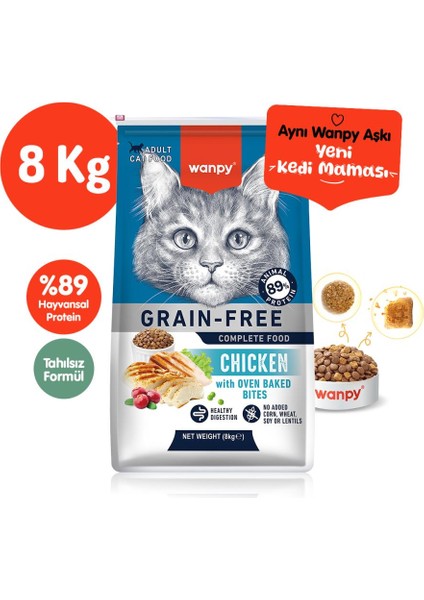 Tahılsız Tavuklu Yetişkin Kedi Maması 8 kg