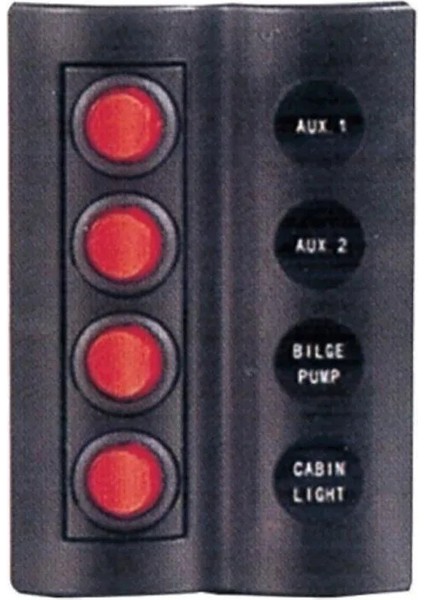 Tekne & Karavan Switch Panel Işıklı 4'lü