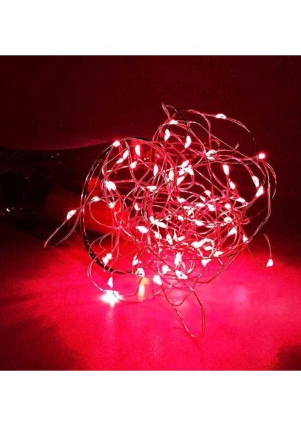 Uzaktan Kumandalı USB Peri LED 20 Metre 200 LED -8 Fonksiyonlu Kırmızı