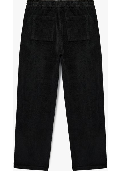 Pamuklu Cepli Bol Kalıp Beli Bağcıklı Kışlık Fitilli Kadife Pantolon fiyatları