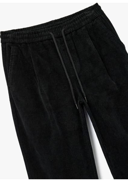 Pamuklu Cepli Bol Kalıp Beli Bağcıklı Kışlık Fitilli Kadife Pantolon modelleri