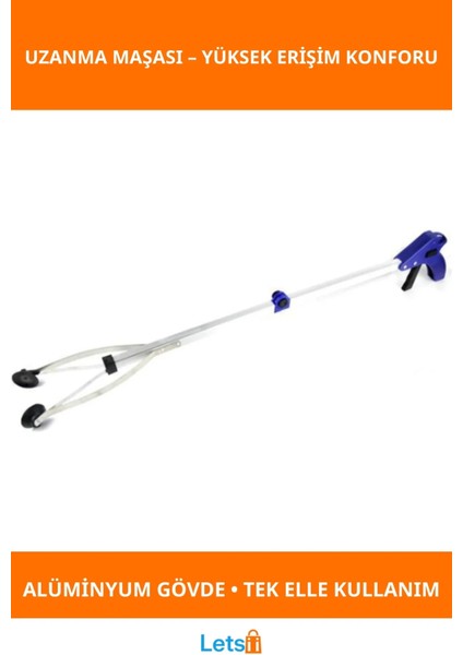 Katlanabilir Alüminyum Uzanma Maşası Ergonomik Tasarım