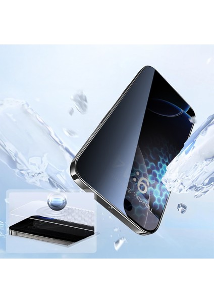 Apple iPhone 14 Easyfit 2.5d Oliv Privacy Temperli Cam Ekran Koruyucu + Kolay Uygulama Aparatı