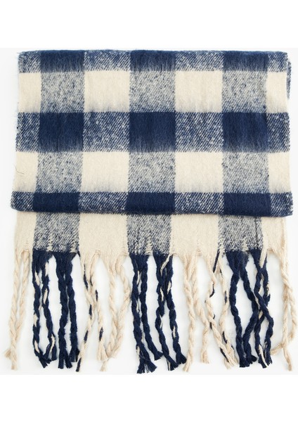 Yumuşak Dokulu Püsküllü Ekoseli Uzun Atkı fiyatları