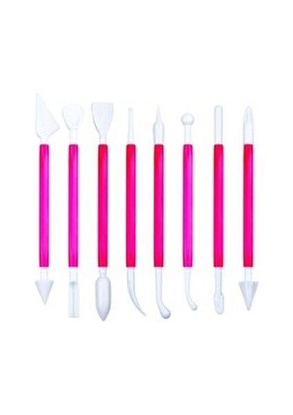 Plastik Modelaj Seti 8'li (18402) Renkli Plastik Aletler ile Sanatsal Çalışmalar İçin modelleri