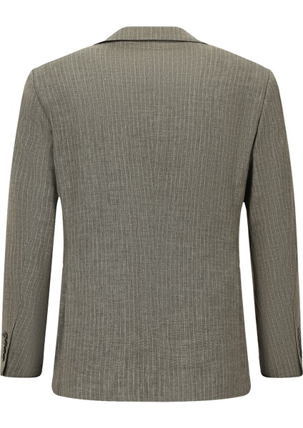 Klasik Çizgili Keten Karışımlı Ceket fiyatları