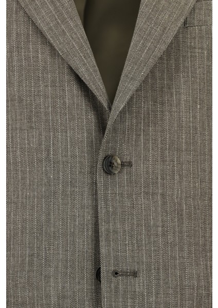 Klasik Çizgili Keten Karışımlı Ceket modelleri