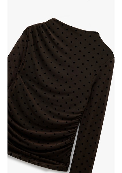 Regular Fit Drapeli Uzun Kollu Dik Yaka Bluz modelleri