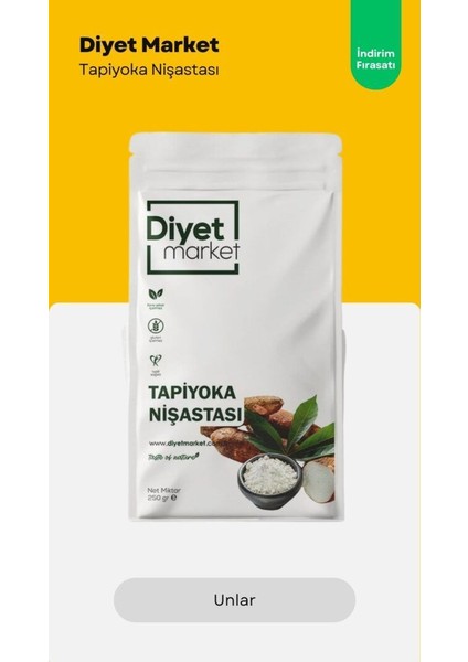 Glutensiz Tapiyoka Nişastası 250 gr