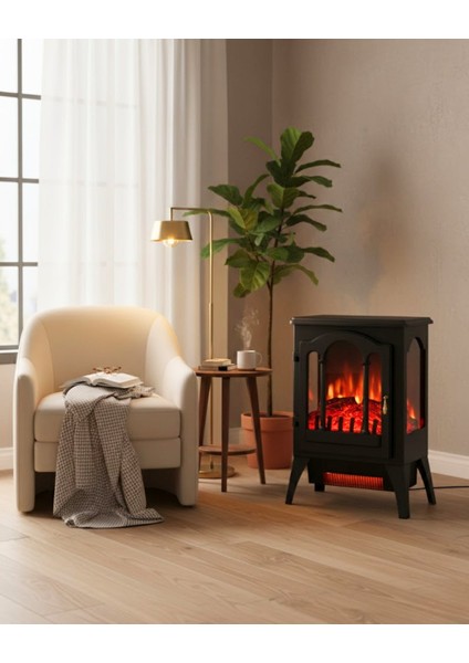 Stove Hatti 1950W Ayaklı Elektrikli Şömine