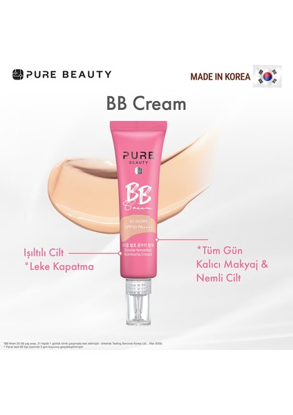 Bb Krem SPF50 Pa++++ Ivory 30 ml modelleri