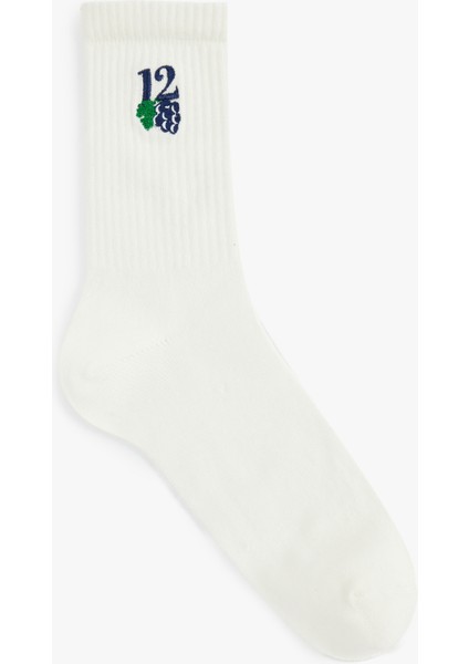 Işlemeli Soket Yılbaşı Çorabı