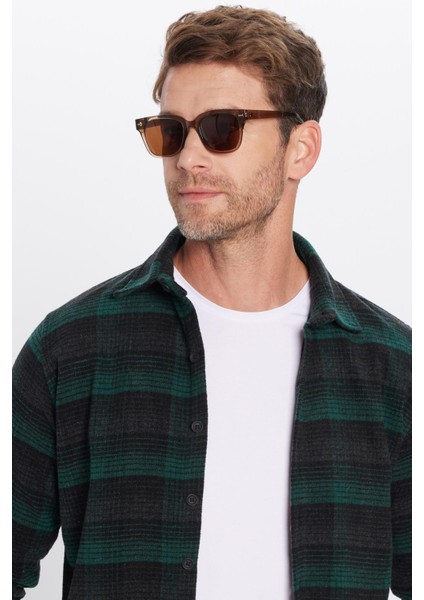 Erkek Slim Fit Dar Kesim Oduncu Kareli Kışlık Gömlek
