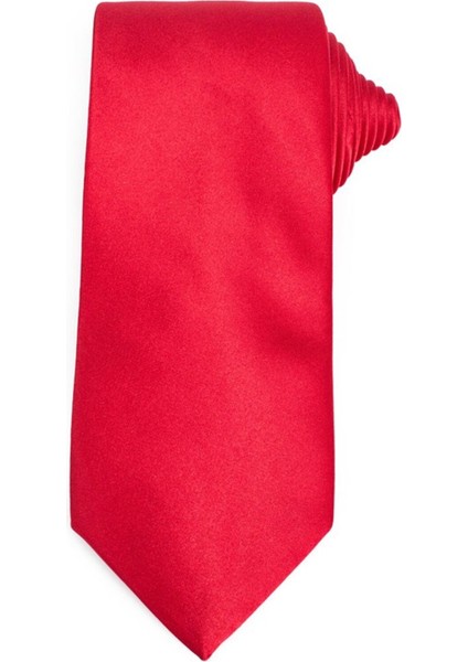 Düz Klasik Cep Mendilli Kırmızı Erkek Kravat