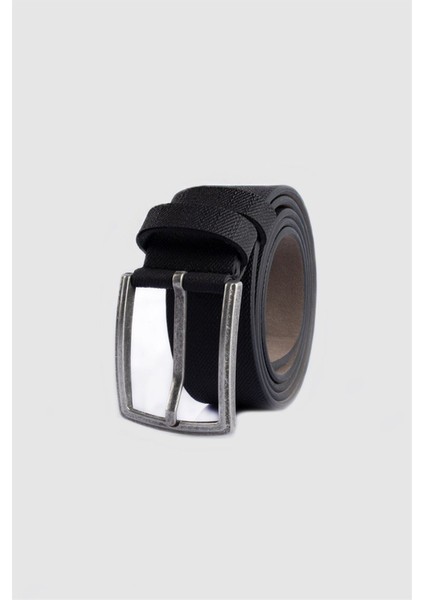 Erkek 3,5 cm Klasik Siyah Kemer