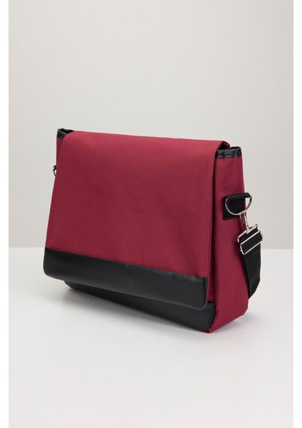 Unisex Ayarlanabilir Çapraz Askılı Bordo Postacı Omuz Çantası