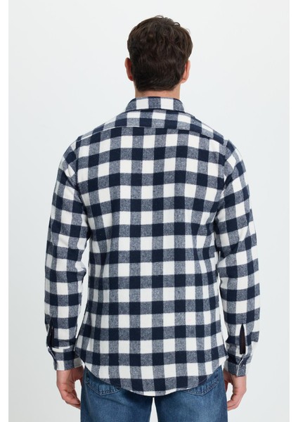 Erkek Slim Fit Dar Kesim Uzun Kollu Cepli Kareli Dama Desenli Kışlık Oduncu Gömlek