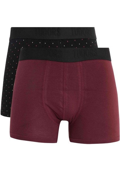 Erkek 2'li Pamuk Likralı Esnek Kumaş Boxer