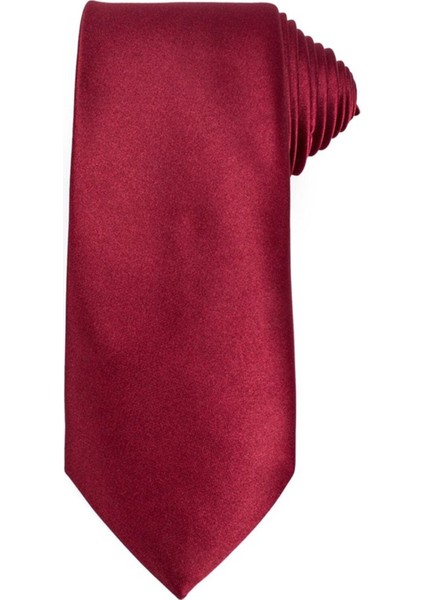 Düz Klasik Cep Mendilli Bordo Erkek Kravat