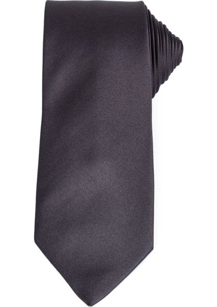 Düz Klasik Cep Mendilli Gri Erkek Kravat