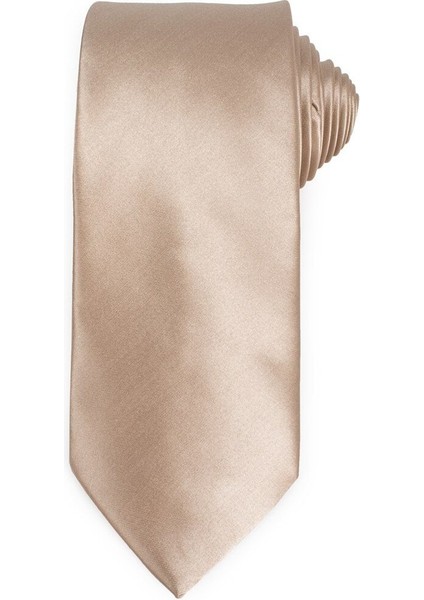 Düz Klasik Cep Mendilli Kahverengi Erkek Kravat