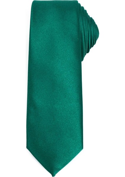 Düz İnce Yeşil Erkek Kravat