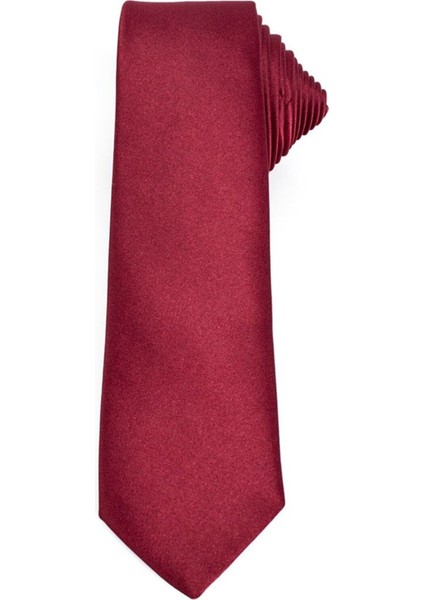 Düz İnce Bordo Erkek Kravat